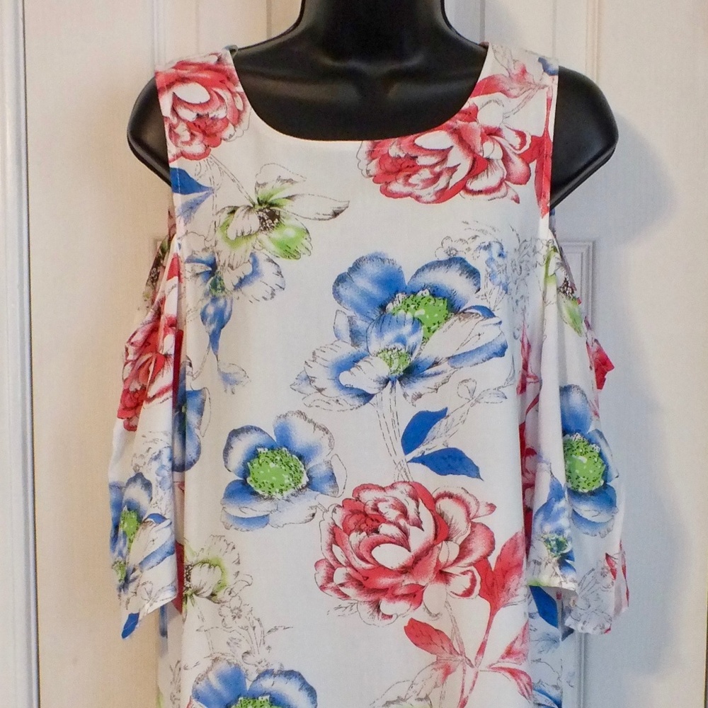 Umgee Floral Cold Shoulder Dress - NWT